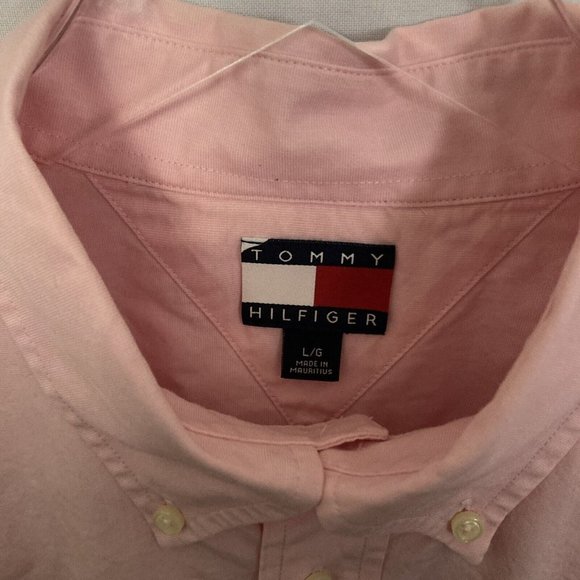Tommy Hilfiger Men’s L Pink Button Up Shirt - Picture 2 of 4